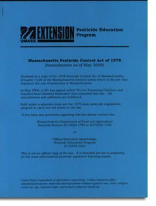 Picture of (A2) Massachusetts Pesticide Control Act (revised 2015)